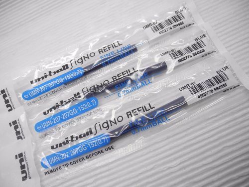 6pcs refill UNI-BALL UMR-87 0.7mm roller ball pen Blue(Japan)