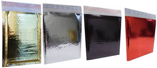 500 -5x9&#034; Gold|Silver|Red|Black Mirrored Metallic Self Seal Poly Bubble Mailers