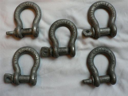 LOT OF 5 PIECES OF 5/8&#034; RIGGING SHACKLES  L@@K