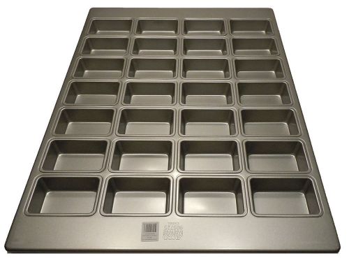 Four (4)-Commercial Professional Kitchen Bakeware Bakery  28 Ct Mini-Loaf Pans