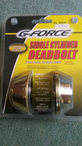 G-Force Deadbolt Single Cylinder Solid Brassl Door Lock #80300 NIP 2 Keys