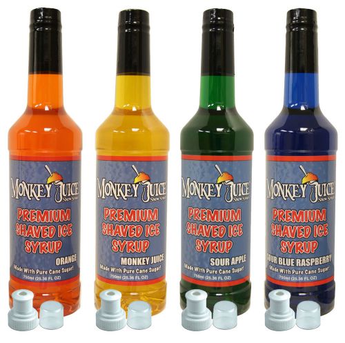 4 bottles of snow cone syrup - made with pure cane sugar for sale