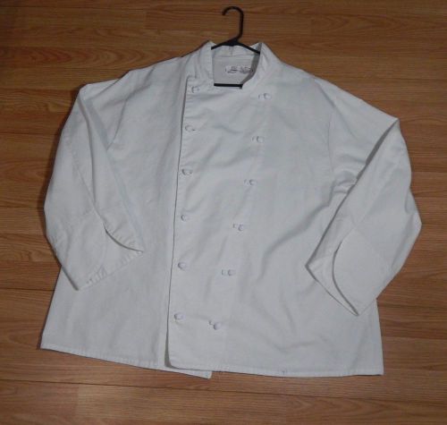 PST Chef Coat Jacket Uniform 52 Reg 100% Cotton White, Knot Buttons, USA