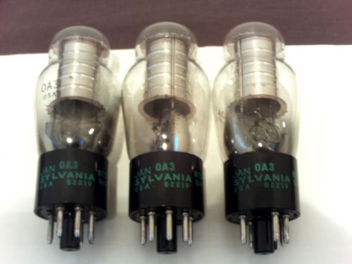 LOT OF 3 - NOS / NIB Sylvania JAN 0A3 / VR75 voltage regulator tubes