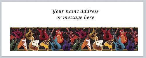 30 Personalized Return Address Labels Guitars Buy 3 get 1 free (bo273)