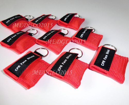 3 pcs CPR MASK KEYCHAIN WITH CPR FACE SHIELD AED Red
