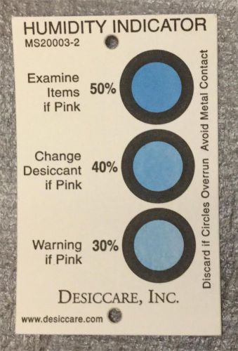 10 pc humidity indicator card, 3 dot, 30-40-50% use with silica gel &#034;pack of 10&#034; for sale