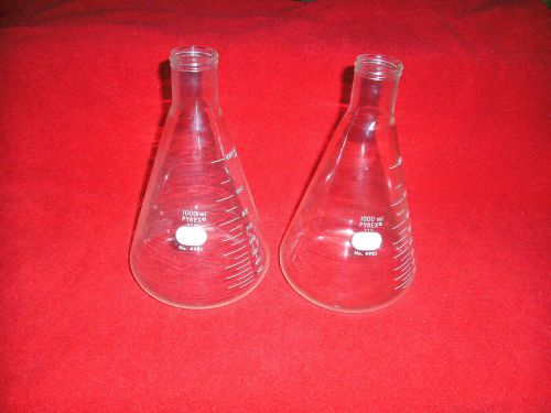 Laboratory Glass Flask (2) 1000 ml (Pyrex) # 4985