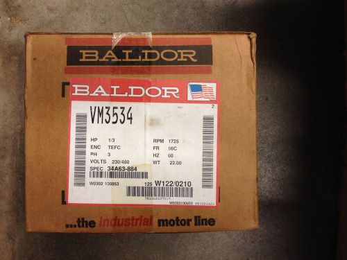 Baldor VM3534 1/3hp 1725rpm 3ph motor 34A63-884
