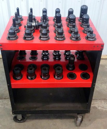 (40) BT 40 CNC HOLDERS &amp; HUOT TOOLCART STRAIGHT COLLET MT DRILL CHUCK HOLDERS