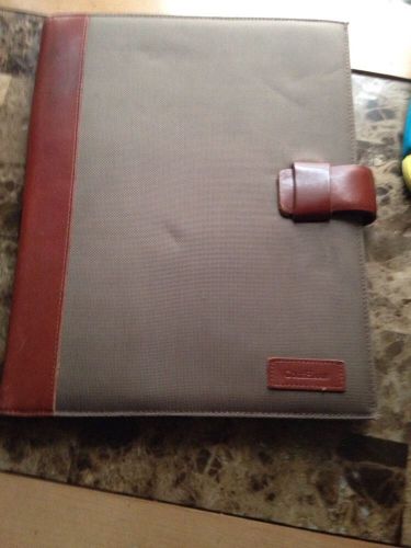 COLE HAAN GREEN CANVAS AND LEATHER PLANNER ORGANIZER/ AGENDA