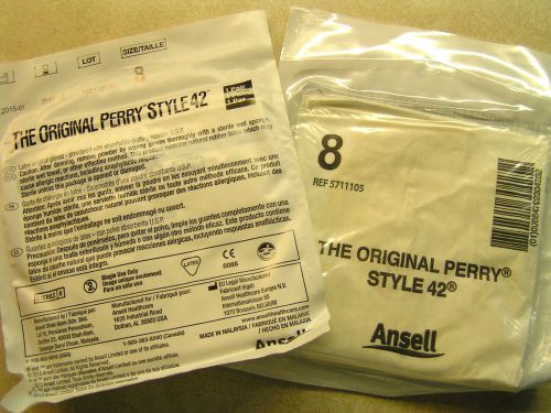 33 Pair STERILE Original Perry® Style 42® Latex Powdered SURGICAL GLOVES size 8