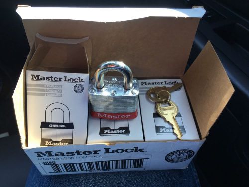 I BRAND NEW Box Of 6 Commercial MASTER LOCK 3RED Lockout padlock, KD, Red, 9/32