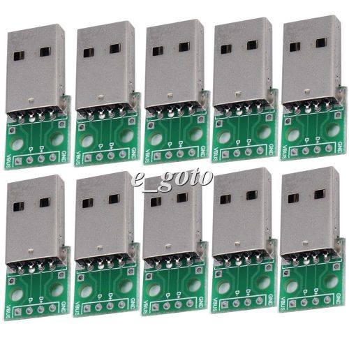 10pcs Male A-USB to DIP 4-Pin 2.54 Pinboard 2.54mm