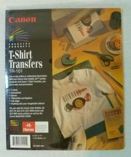 Cannon T-Shirt Transfers  TR-101 - new package