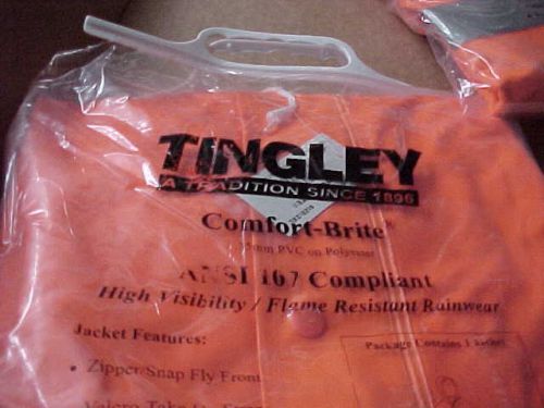 TINGLEY J53129  Rain Jacket, Hi-Vis Orange, 2XL