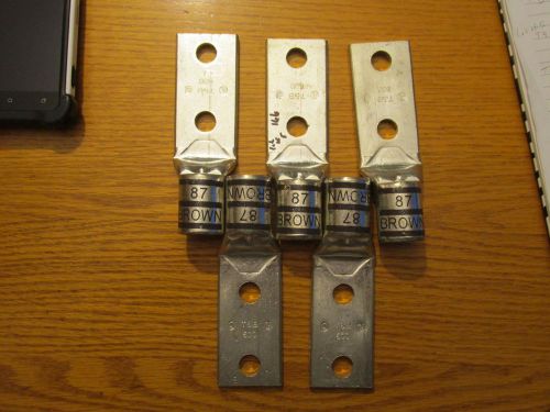 Lot of 5 t&amp;b compression two hole copper lugs 500 kcmil. mcm       0c for sale