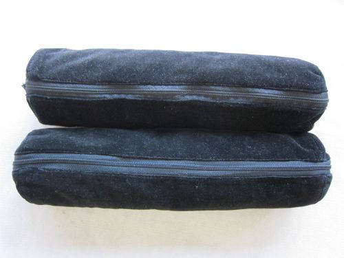 Pair of Two Used Black Velveteen Bracelet Jewelry Rolls GC