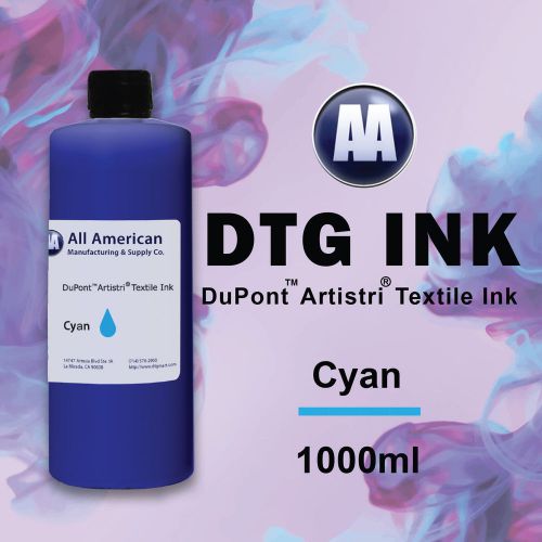 DTG Ink Cyan 1000ml Dupont Artistri Ink, Best Direct to Garment Printer Ink