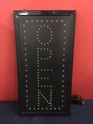 Animated Motion Red &amp; Blue Flashing LED Vertical Open Sign 19x10&#034;