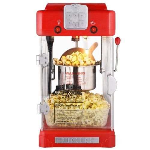 Popcorn Popper Machine Retro  Style Warming Light Stain Less Steel Kettle Tray