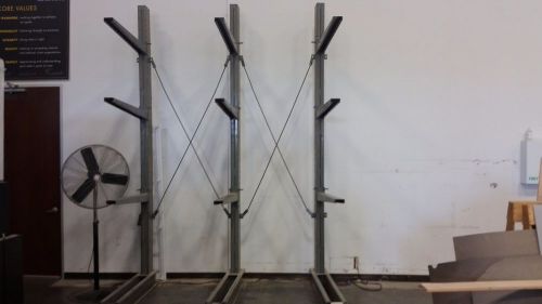 Heavy duty steel  cantilever steel racks (3) post and (9) shelves for sale