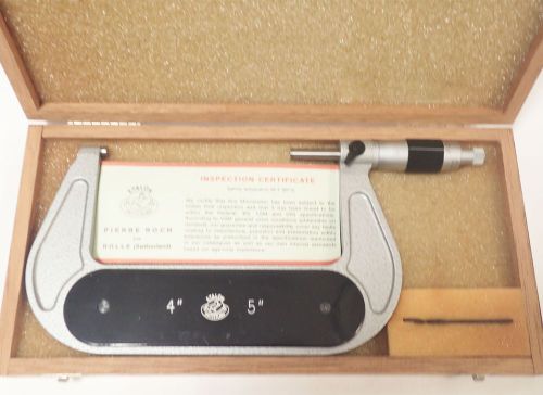 Etalon 4-5&#034; carbide micrometer, swiss made in original box for sale