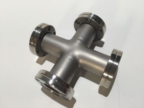 Vacuum part uhv ultra high cross conflat cf 1.33&#034; stainless steel flange chamber for sale