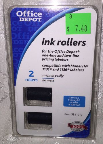 2-Pack Office Depot Ink Rollers for Monarch Pricing Labelers 1131 &amp; 1136 NIB
