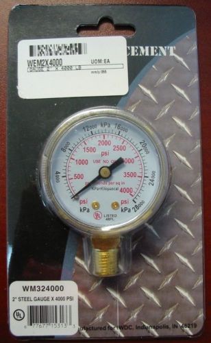 Weldmark replacement pressure gauge - 4000psi - 2.0&#034; for sale