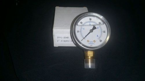 201L-204D gauge, 2.0&#034; dial, 1/4&#034; mount, 0-60 PSI