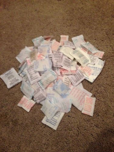Silica Gel Packets. Lot of 100. Various Sizes.
