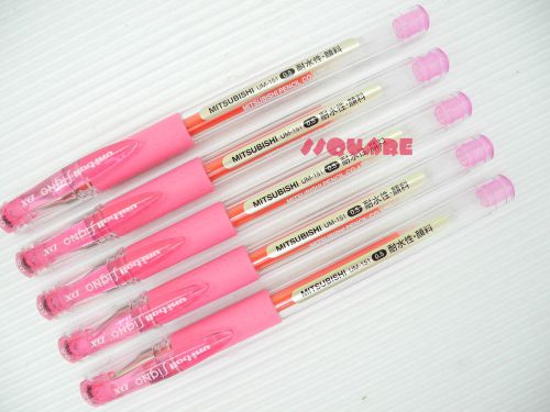 5 pcs Uni-Ball Signo UM-151 0.5mm Extra Fine Rollerball pens, Pink