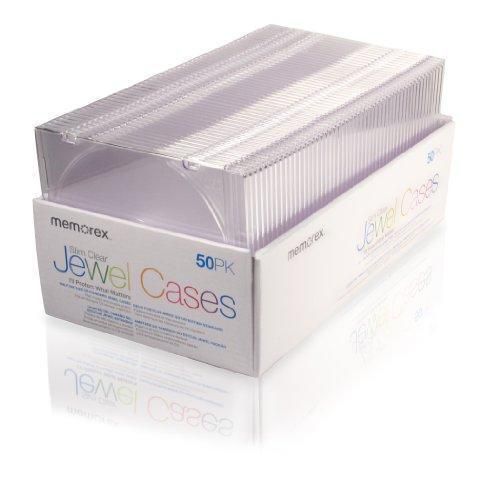 Memorex 5mm Slim CD/DVD Jewel Cases - 50 Pack - Clear New