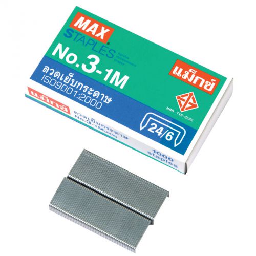 Max stapler no.3 -1m 24/6 office supplies home 6 mm 1/4&#034; leg length 1000 staples for sale