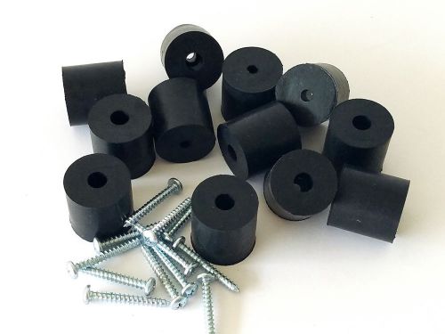 Set of 12 rubber bumper feet 1-1/4&#034; * 1-1/4&#034; + screws &amp; metal washers built-in for sale
