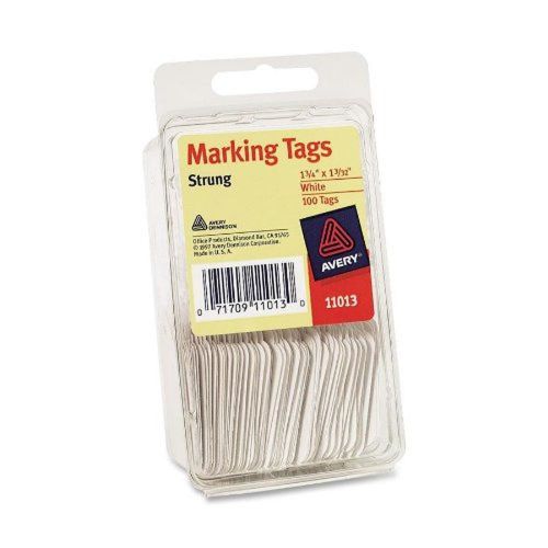 Avery Marking Tags White 1-3/4&#034; x 1-3/32&#034; Strung 100 Pack (11013)