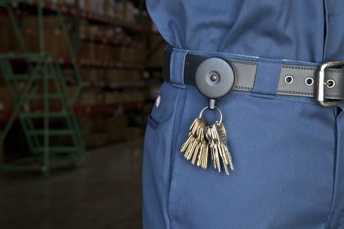 Retractable key tool reel holder steel belt clip chain heavy duty split ring 48&#034; for sale