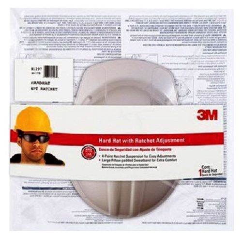 3M, Non-Vented White Hard Hat With Ratchet Adjustment