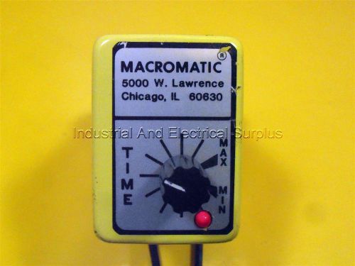 MACROMATIC - SS 78-C-289 - Timer - 120 VAC. 10 Amp. DPDT - Range: 0.8 - 18 Sec.
