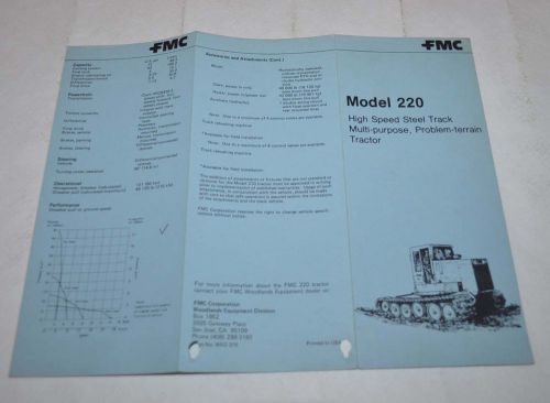 FMC Model 220 Logging Tractor Brochure Prospekt