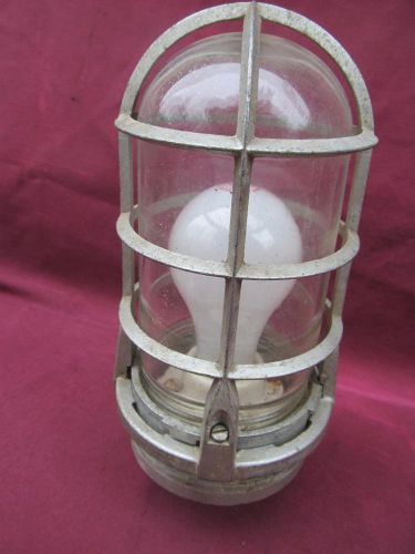 L E MASON ALUMINUM BEE HIVE DOME CAGE EXPLOSION PROOF INDUSTRIAL STEAM PUNK LAMP