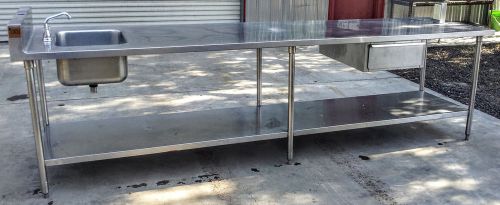 Large Prep Table w/ Single Sink &amp; Drawer