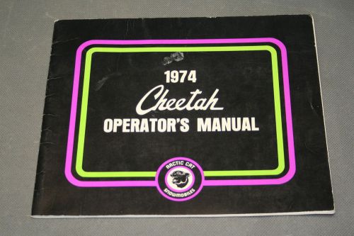 Arctic Cat Cheetah Snowmobile 1974 Operator&#039;s Manual