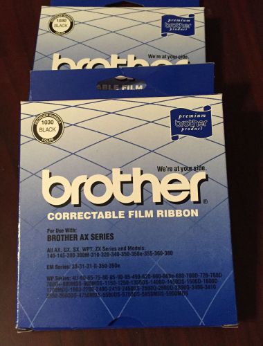 2 Genuine Brother 1030 Typewriter Black Correctable Film Ribbon FREE SHIPPING