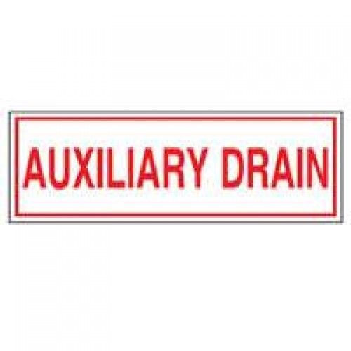 Auxiliary Drain Sign 6 x 2 TFI (50-10-070)