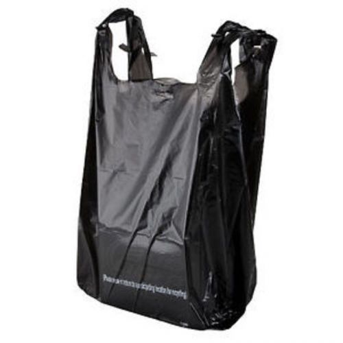 T Shirt Plastic Bags 1/8 / Warning Print Shopping Grocery Bags Medium Size Bag