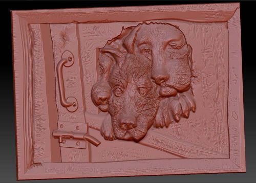 3d stl model for CNC Router mill VECTRIC RLF Pano- puppies