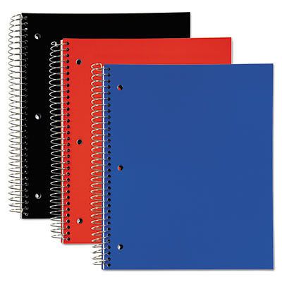 5-Subject, Poly Notebook, 8 x 11, College/Medium, Assorted, 180 Sheets, 1 Each