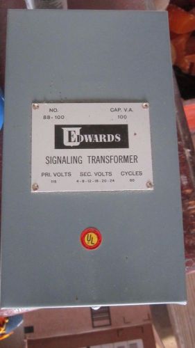 Edwards Signal Transformer No. 88-100 Cap V.A. 100 PRI VOLTS 115 CYCLES 60